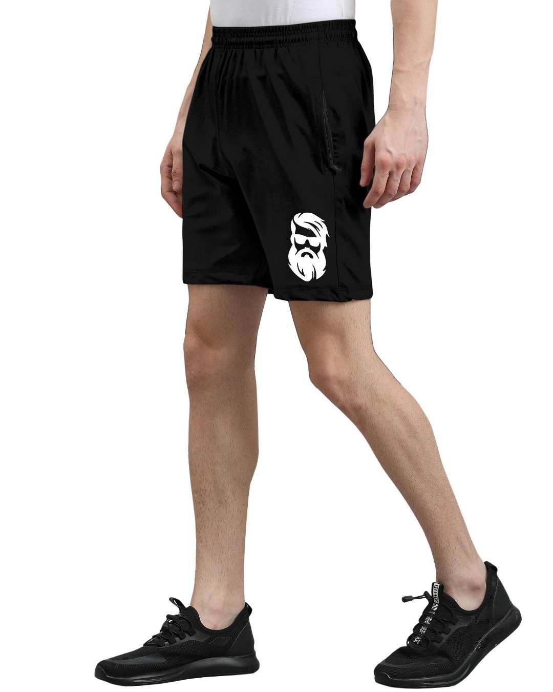 Buy Men's Black Graphic Printed Shorts Online at Bewakoof