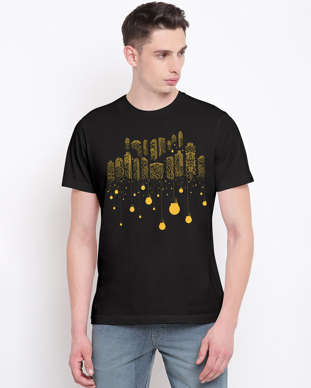 Men's Graphic Printed Black T-Shirt main image 0