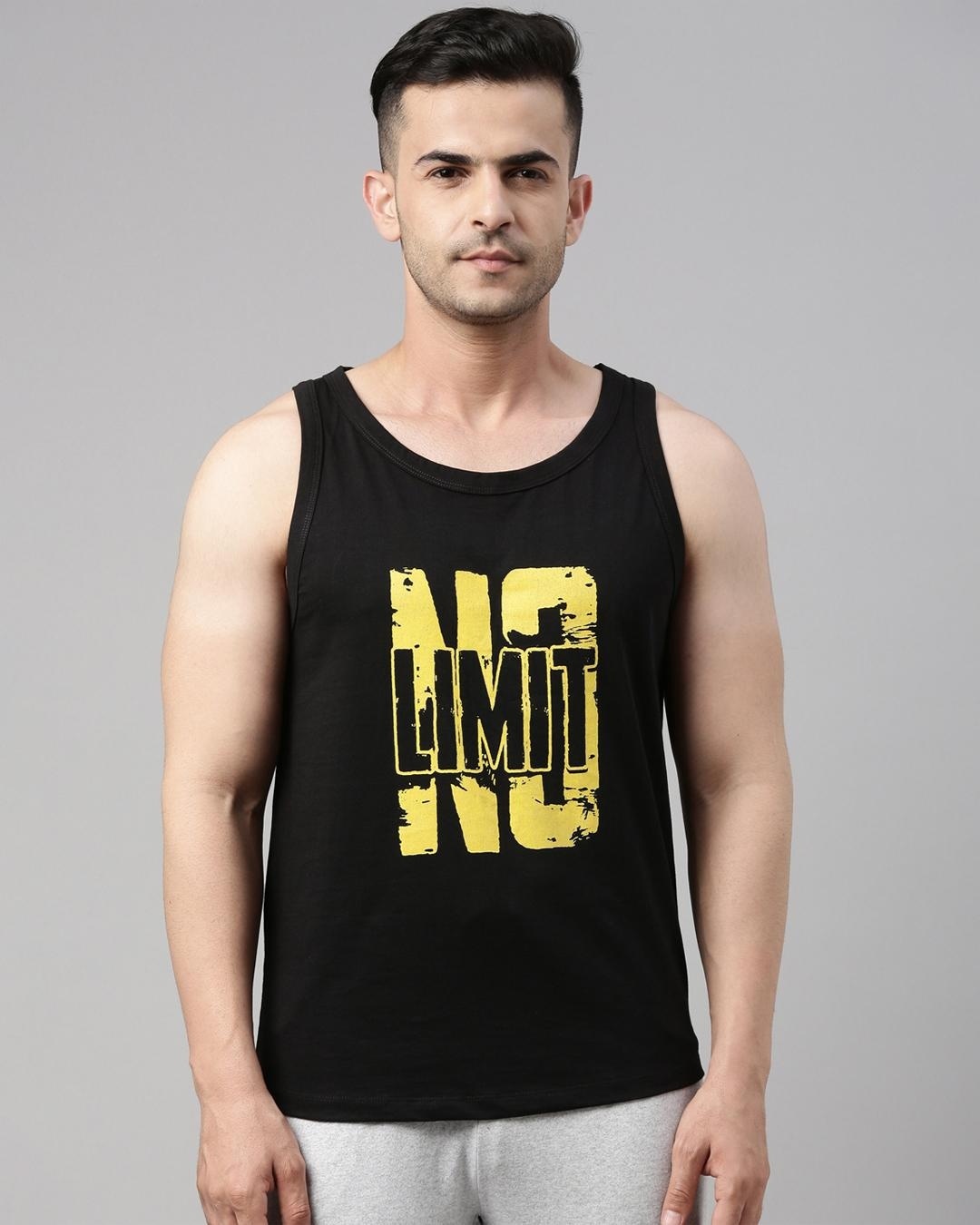 Buy Men's Black Graphic Printed Vest for Men Black Online at Bewakoof