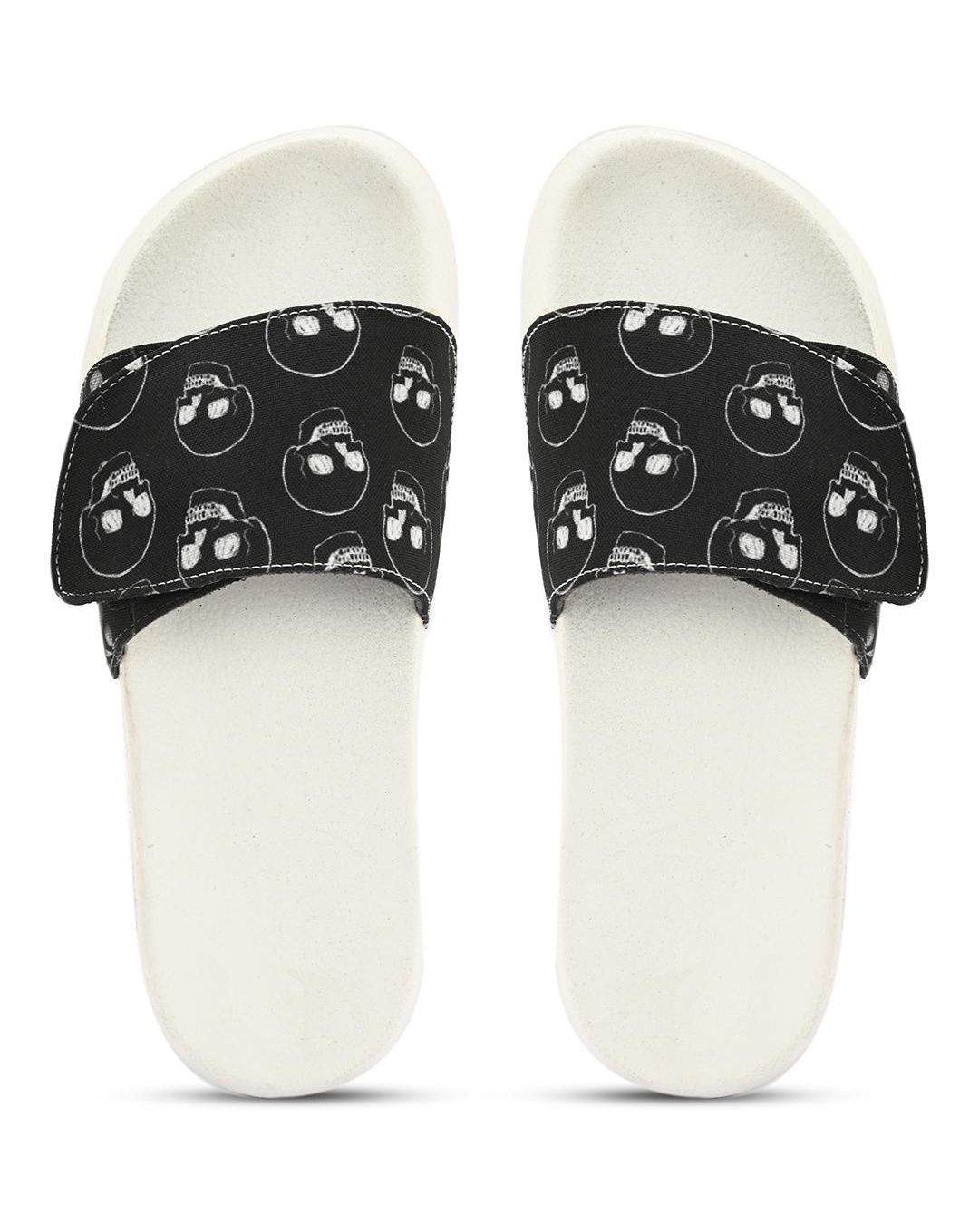 Buy Men's Black Relax Printed Adjustable Strap Comfysole Sliders Online in  India at Bewakoof