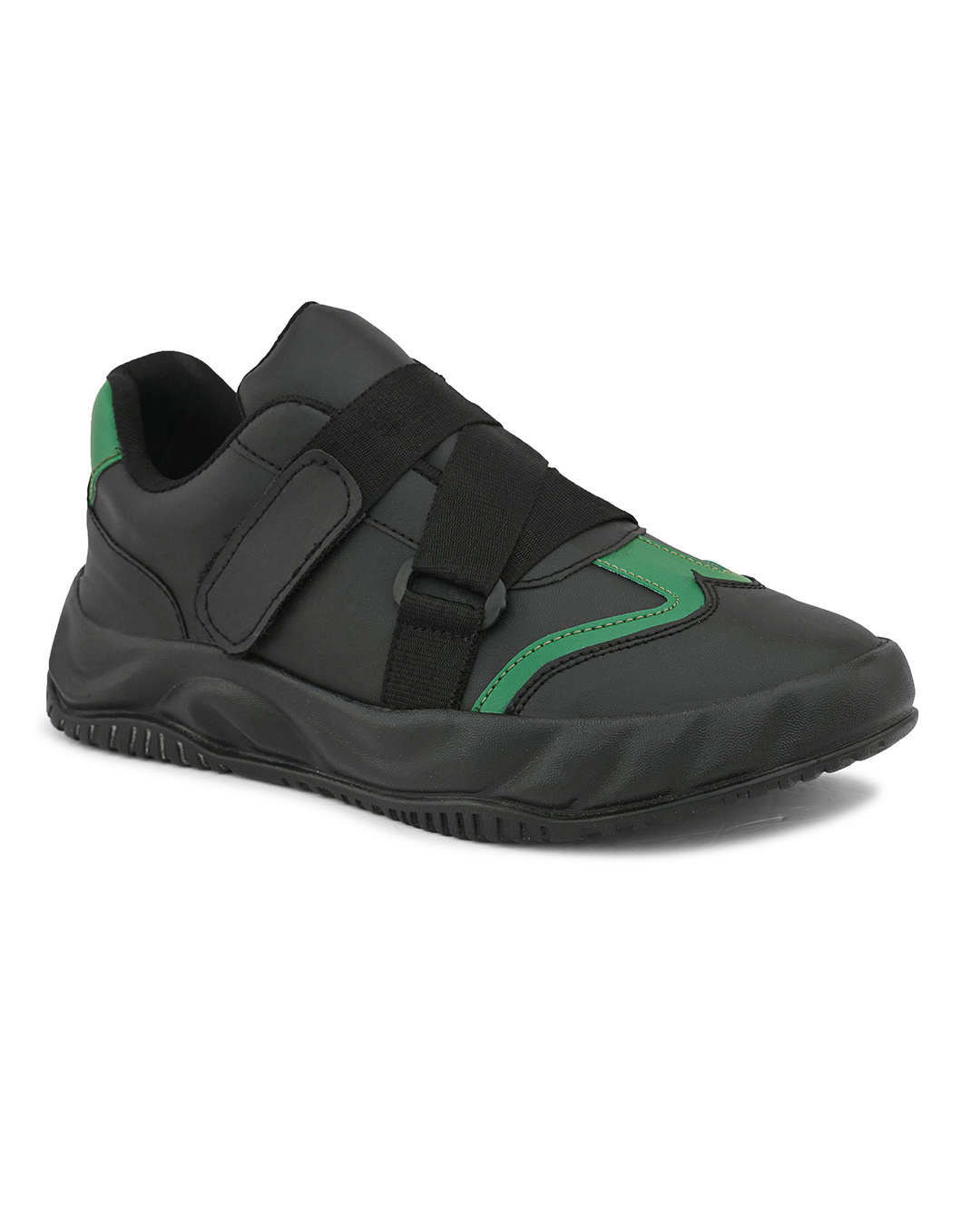 Shop Men's Black & Green Color Block Sneakers-Back