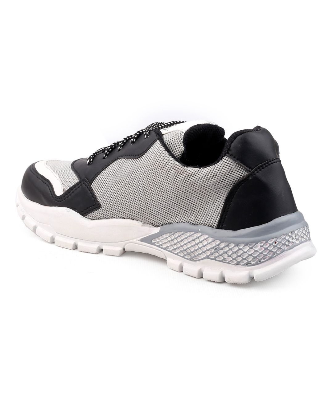 Shop Men's Black & Grey Color Block Sports Shoes-Back