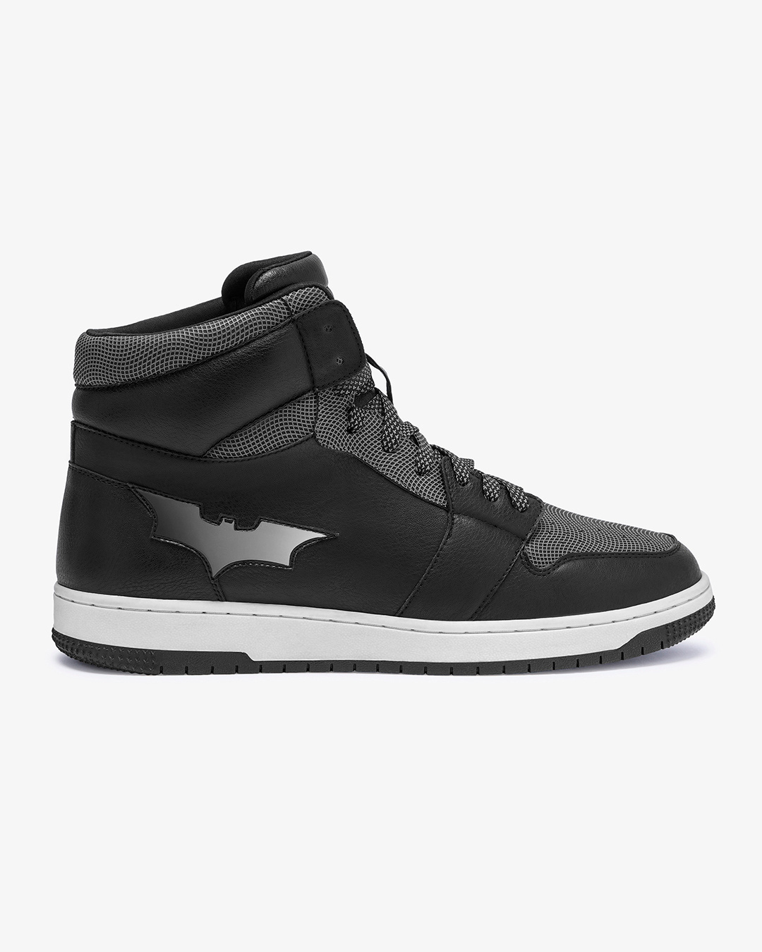 Shop Men's Black & Grey Dark Knight Reflective Color Block High Top Sneakers-Back