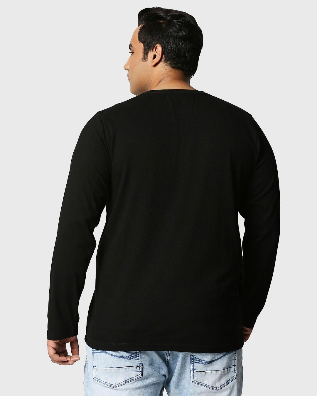 Shop Men's Black Behtar Gyaan Typography Plus Size T-shirt-Back