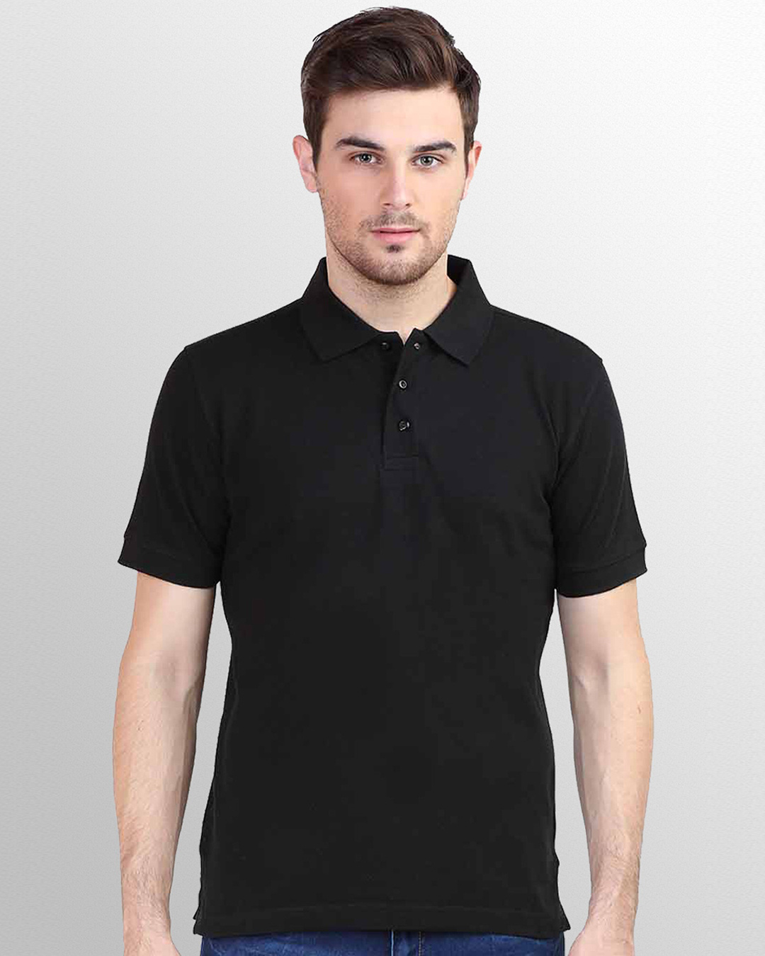 Buy Men's Black Half Sleeve Polo T-shirt Online at Bewakoof