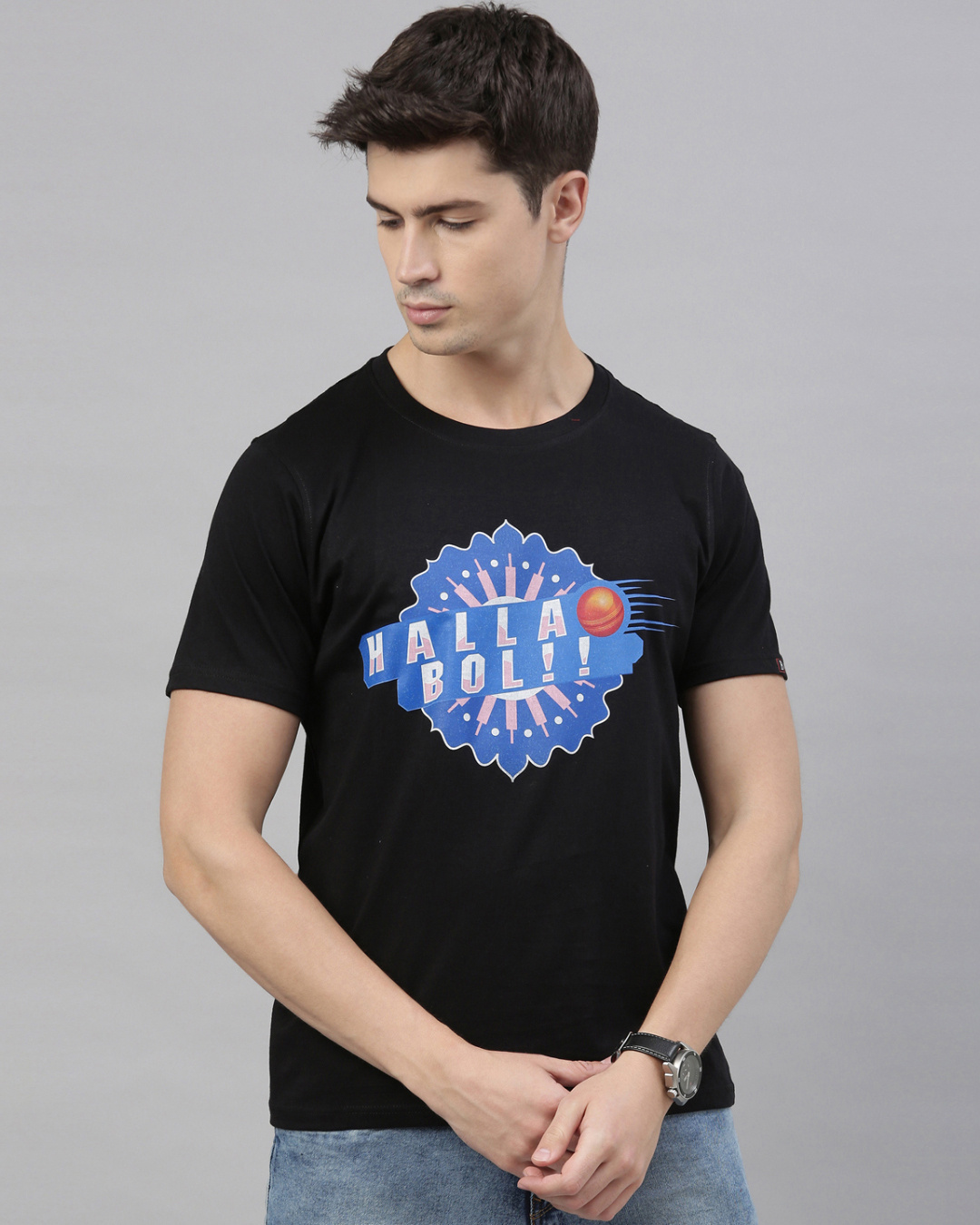 Buy Mens Black Halla Bol Graphic Printed T Shirt Online At Bewakoof