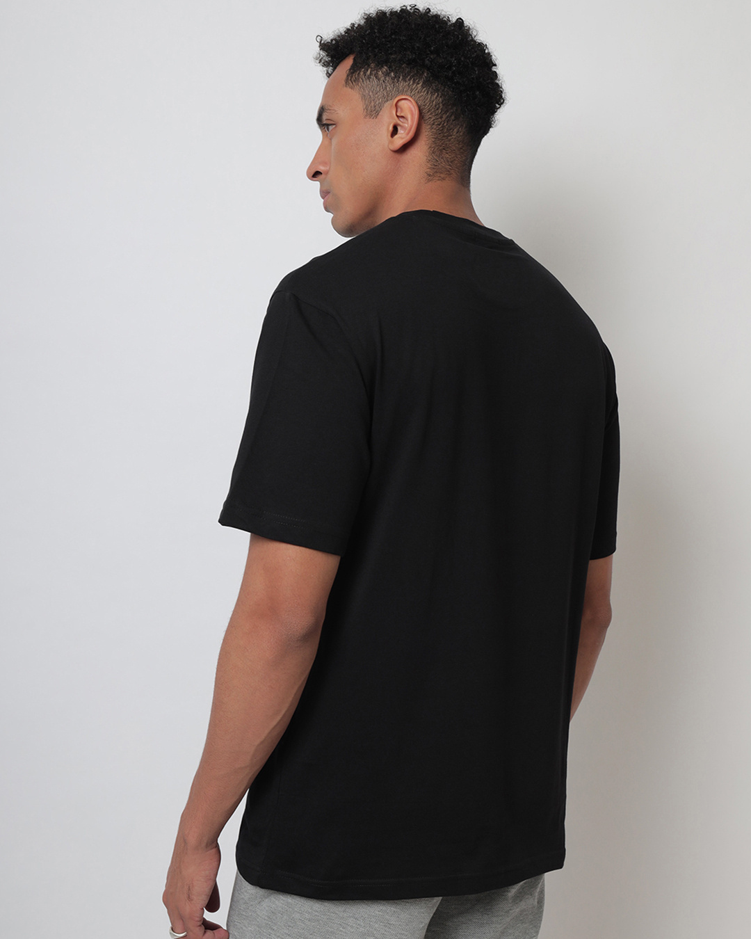 Shop Men's Black Hangin Astronaut Graphic Printed Oversized T-shirt-Back