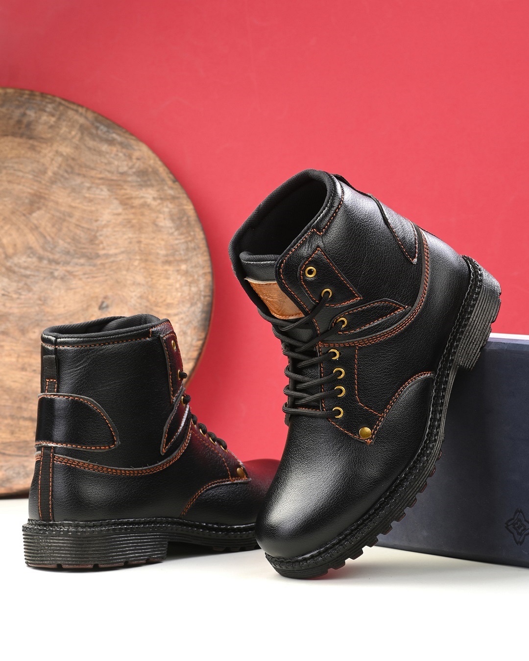 high top boots black