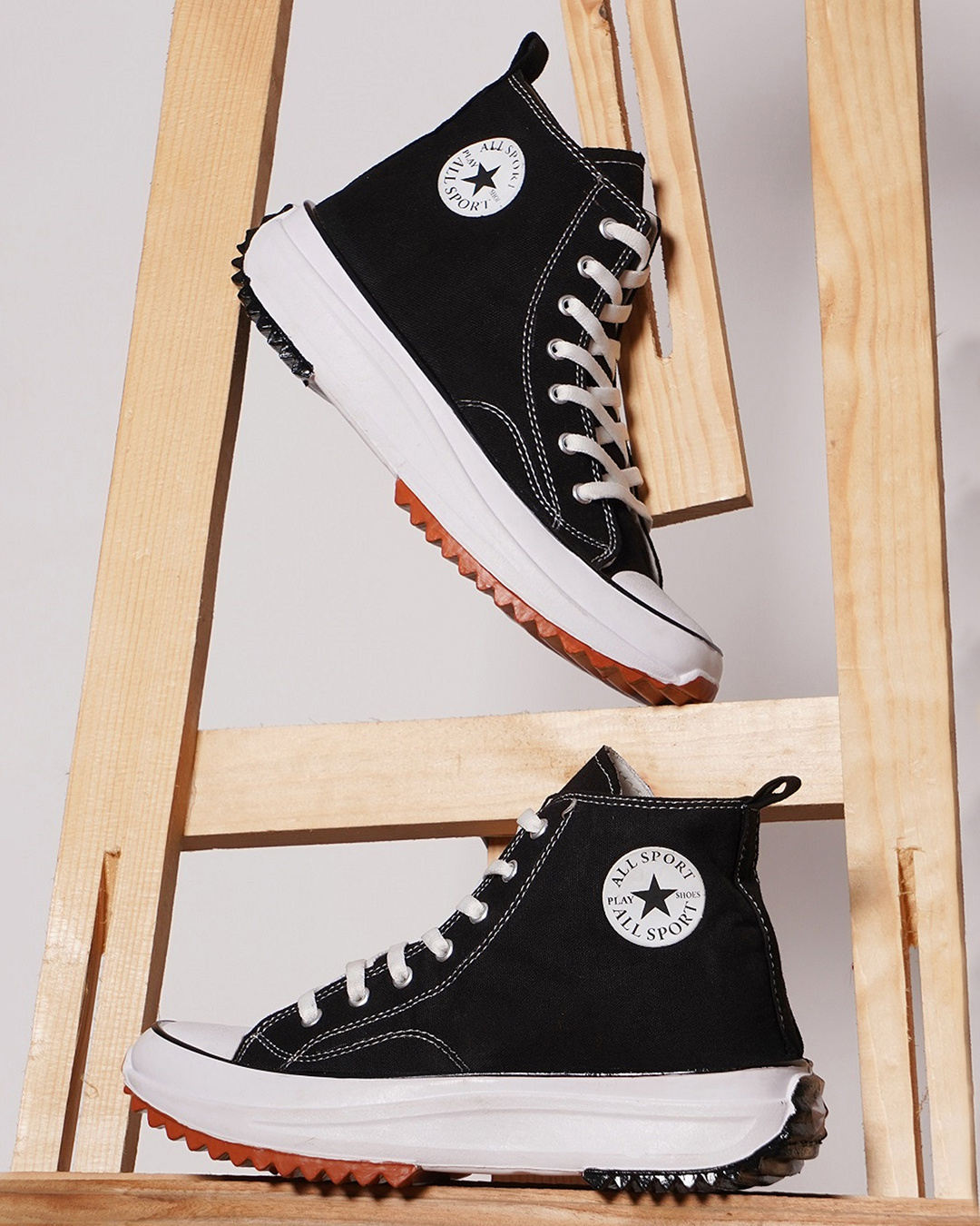 Shop Men's Black High Top Sneakers-Back