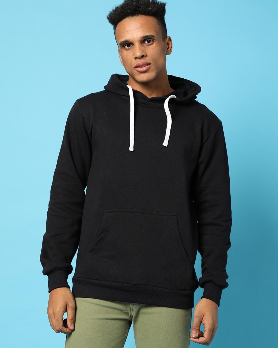 Buy Men's Black Hooded Sweatshirt Online at Bewakoof