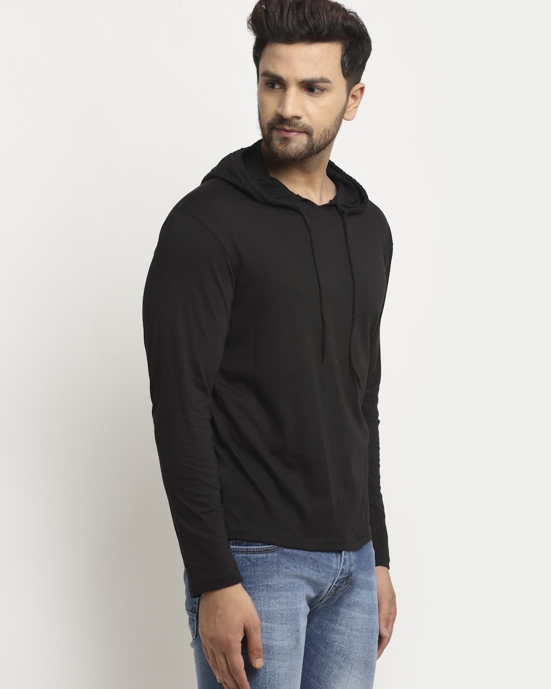 Buy Men's Black Hoodie Online at Bewakoof