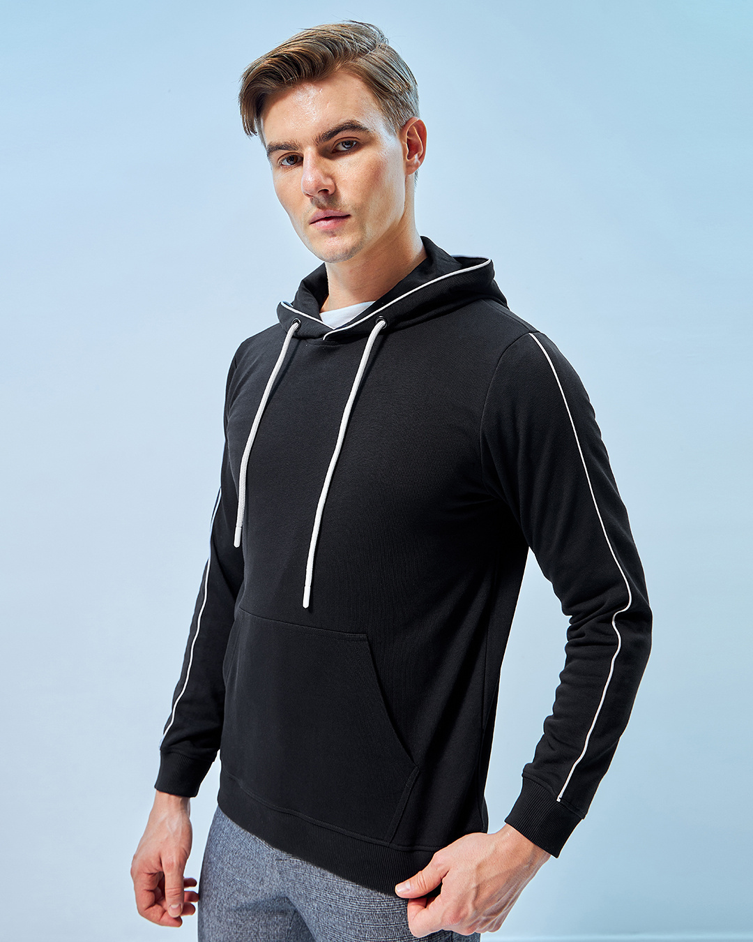 Shop Men's Black Hoodie-Back