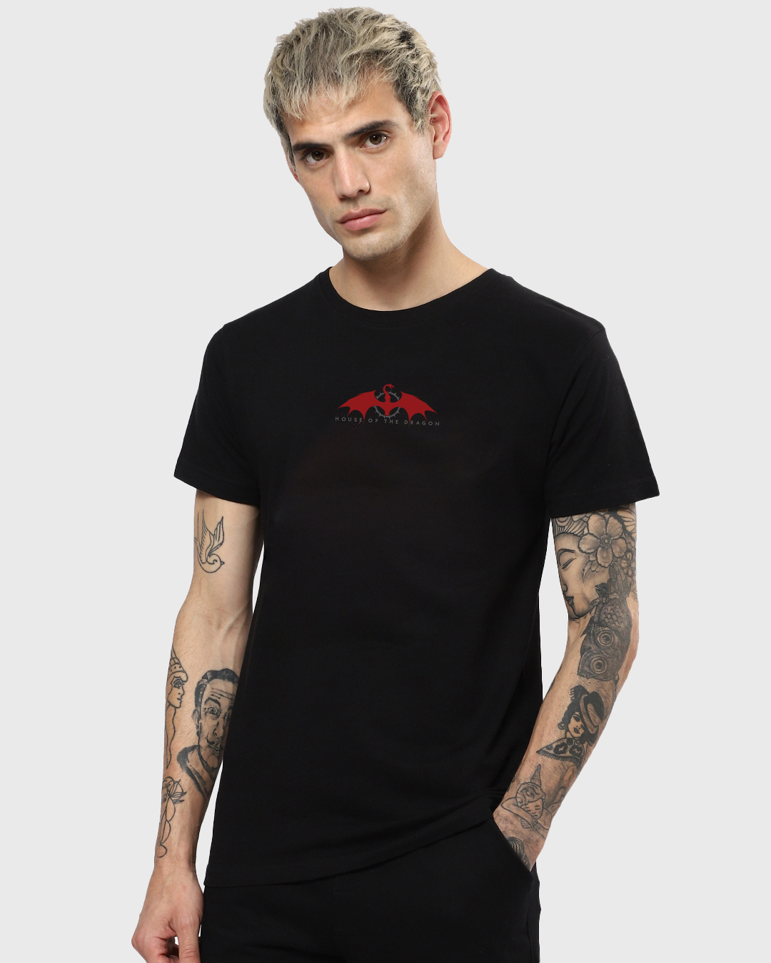 Shop Men's Black House Of The Dragon Iconic Graphic Printed T-shirt-Back