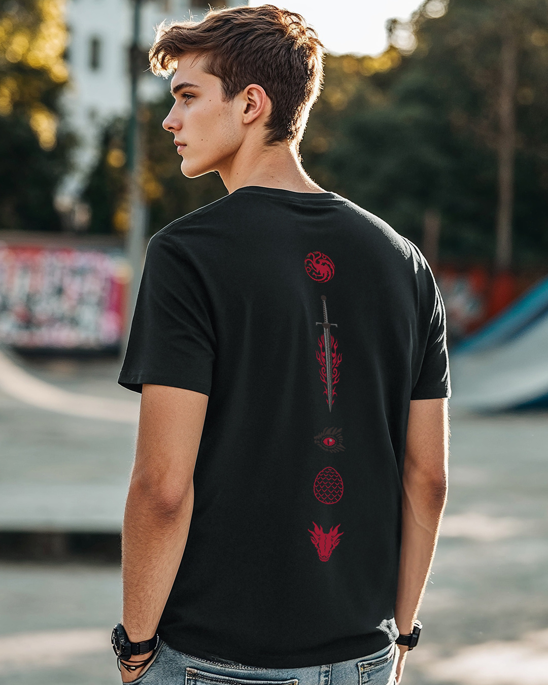 Price History of Men's Black Harry Potter Logo Graphic Printed T - Main Image