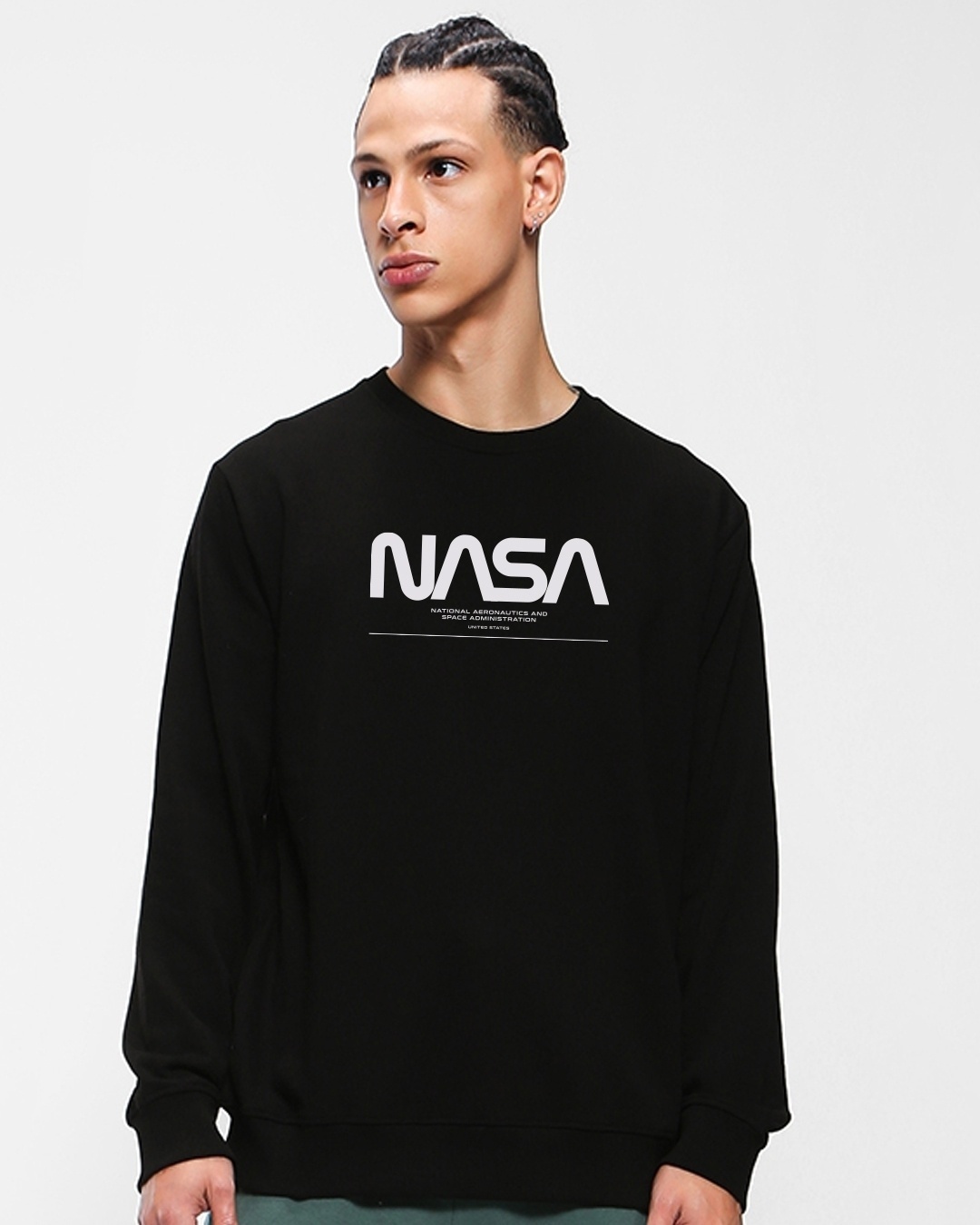Shop Men's Black I Need My Space NASA Typography Sweatshirt-Back