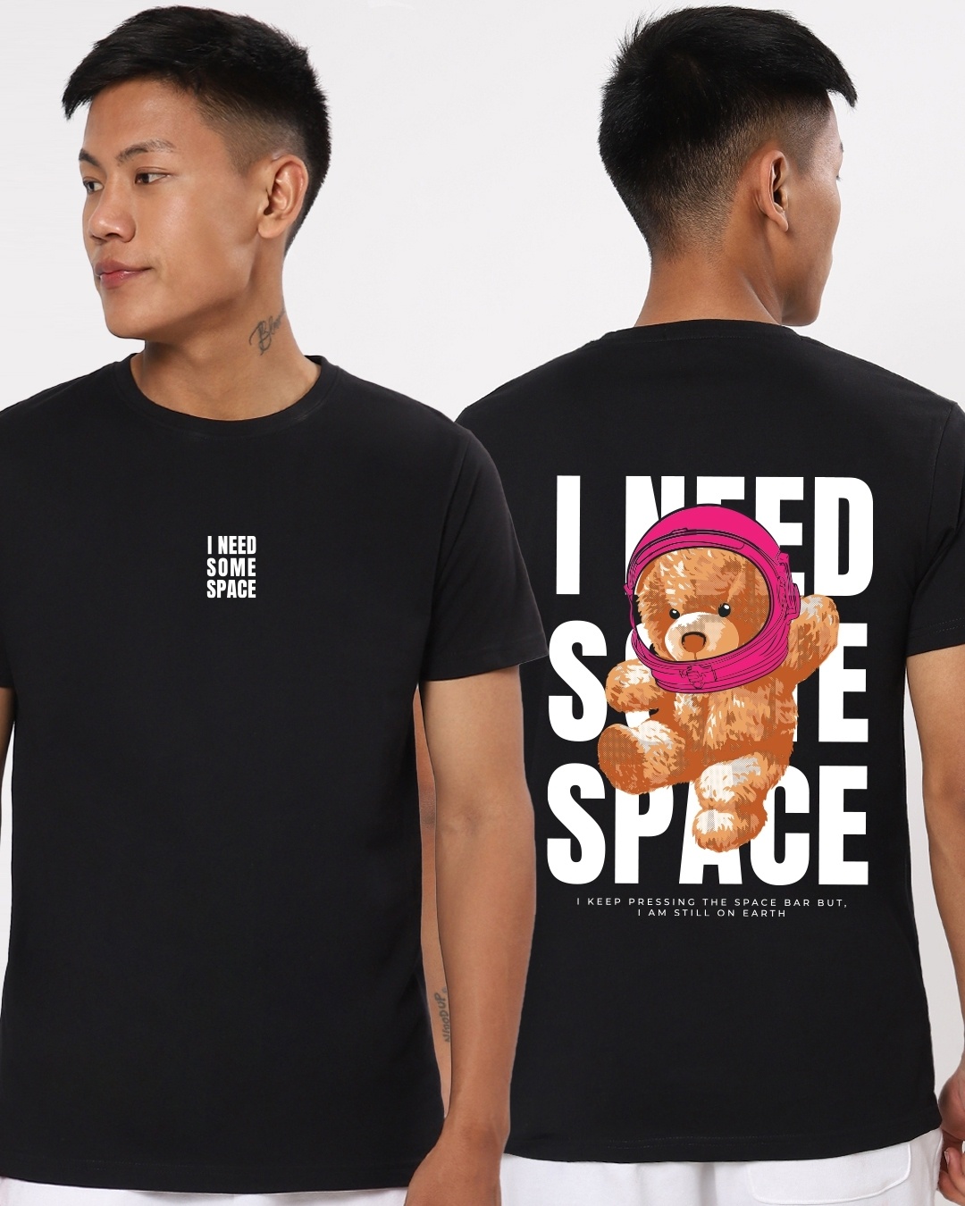 Buy Men's Black I Need Some Space Graphic Printed T-shirt Online at ...