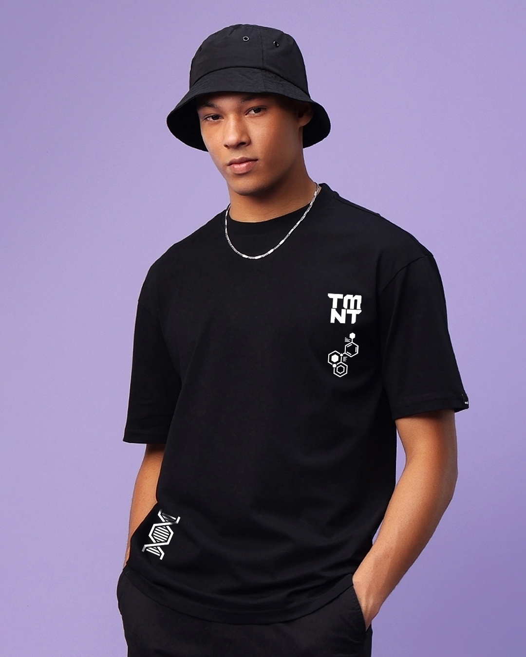 Shop Men's Black Inner Ninja Graphic Printed Oversized T-shirt-Back