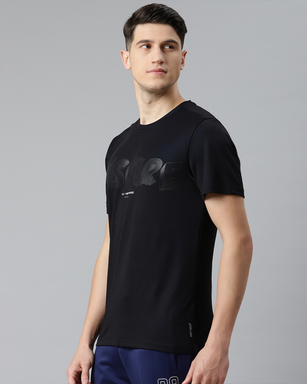 Shop Men's Black Inspire Typography Slim Fit T-shirt-Back