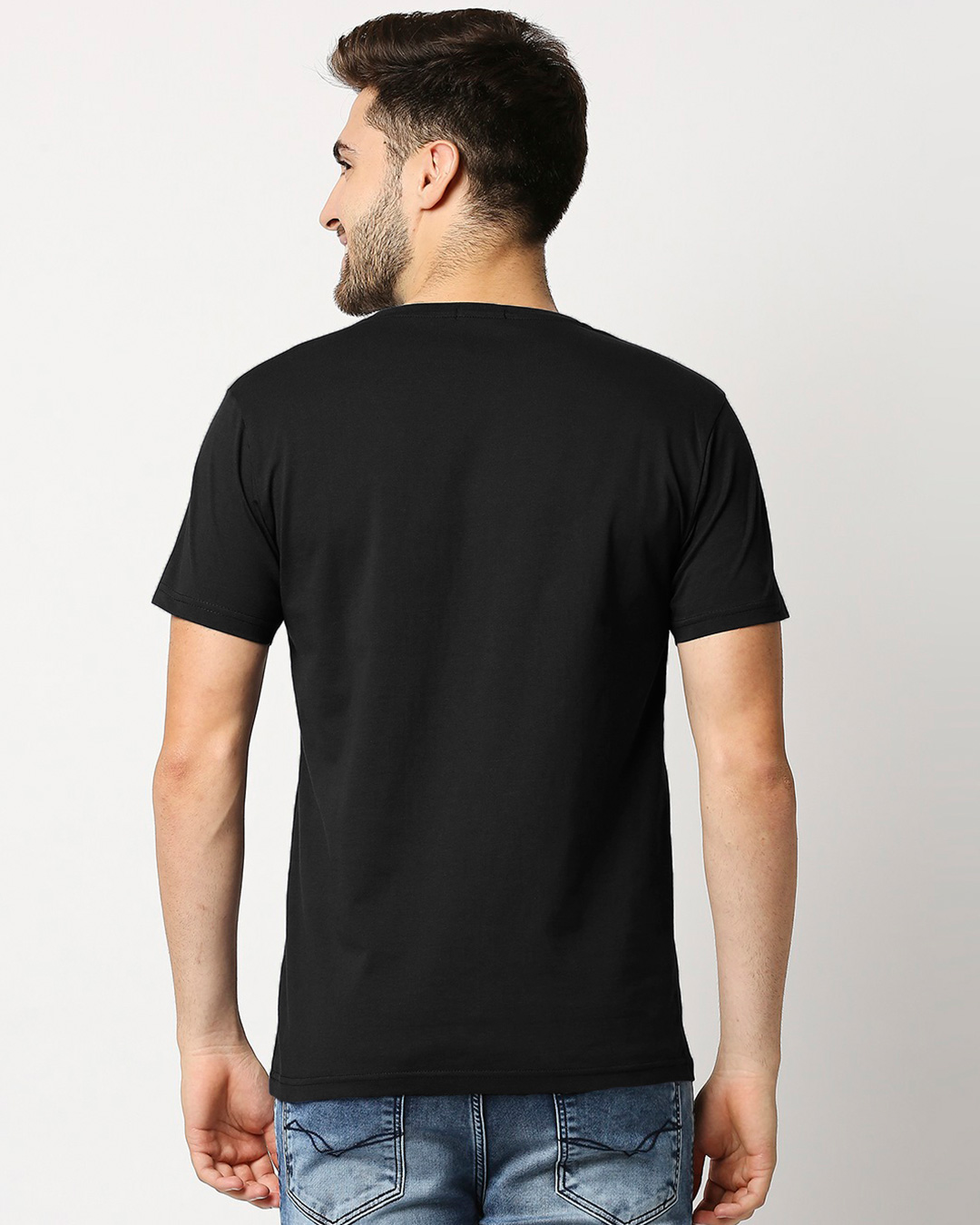 Shop Men's Black Iron Face (AVL) Graphic Printed T-shirt-Back