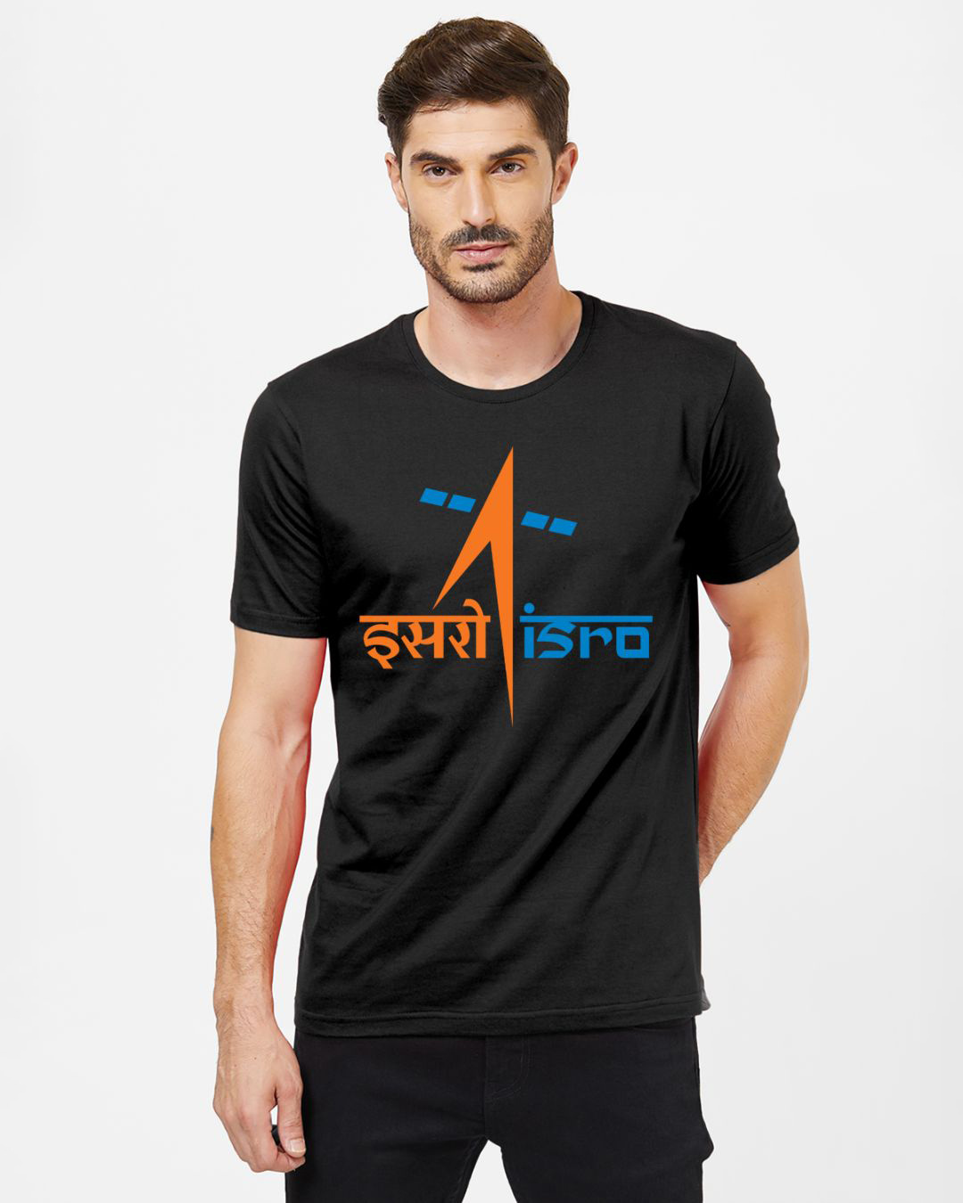 Buy Men's Black Mangalyaan Mars Orbiter Mission Typography T-shirt ...