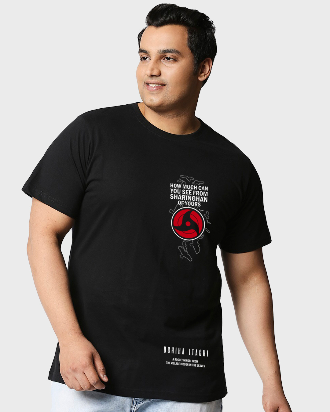 Shop Men's Black Itachi Moment Graphic Printed Plus Size T-shirt-Back