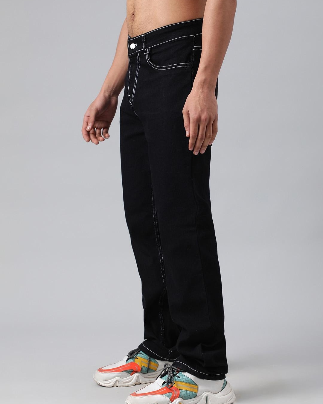 Shop Men's Black Relaxed Fit Jeans-Back