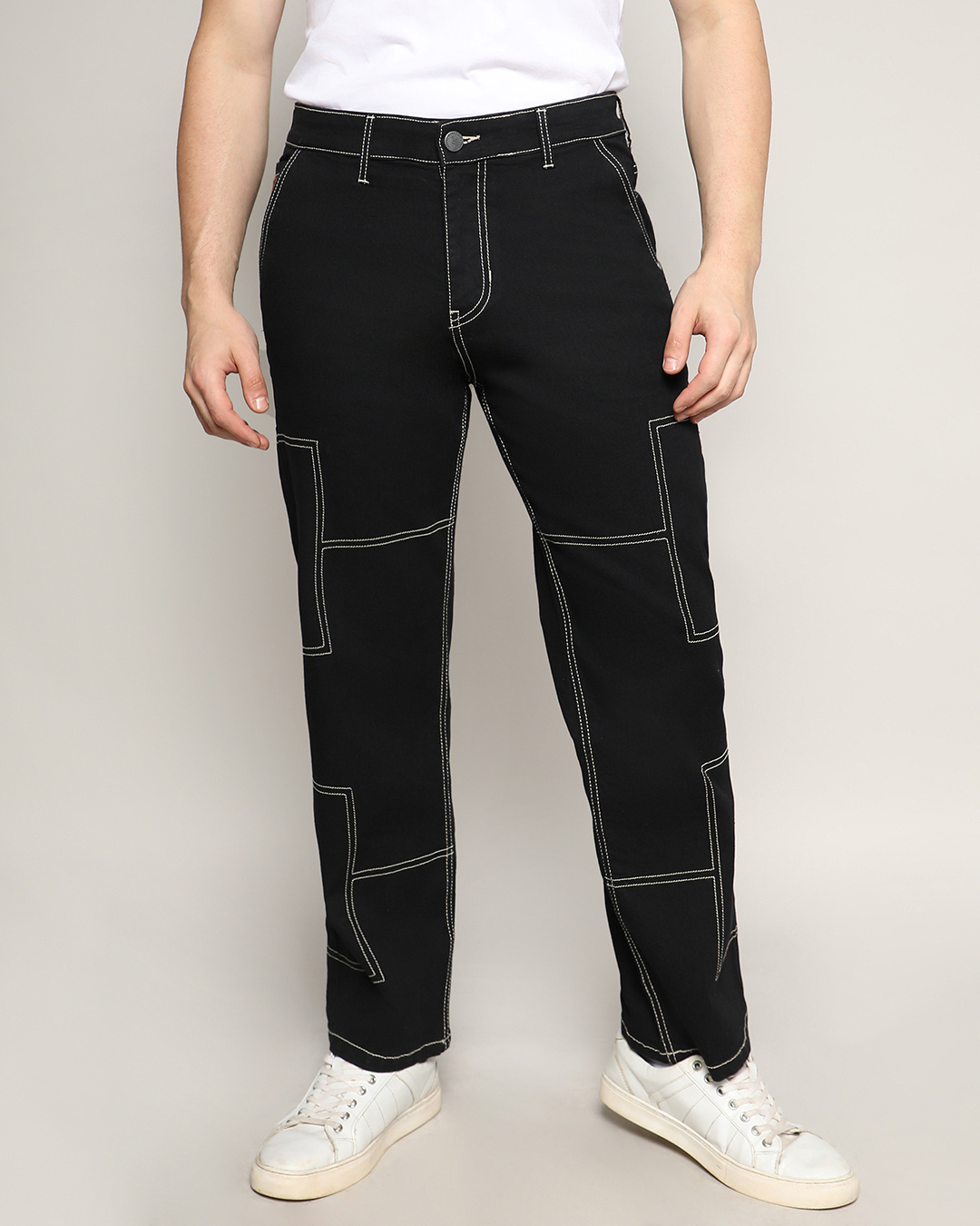 Shop Men's Black Relaxed Fit Jeans-Back