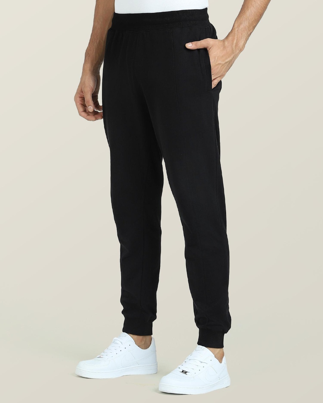 Shop Men's Black Joggers-Back