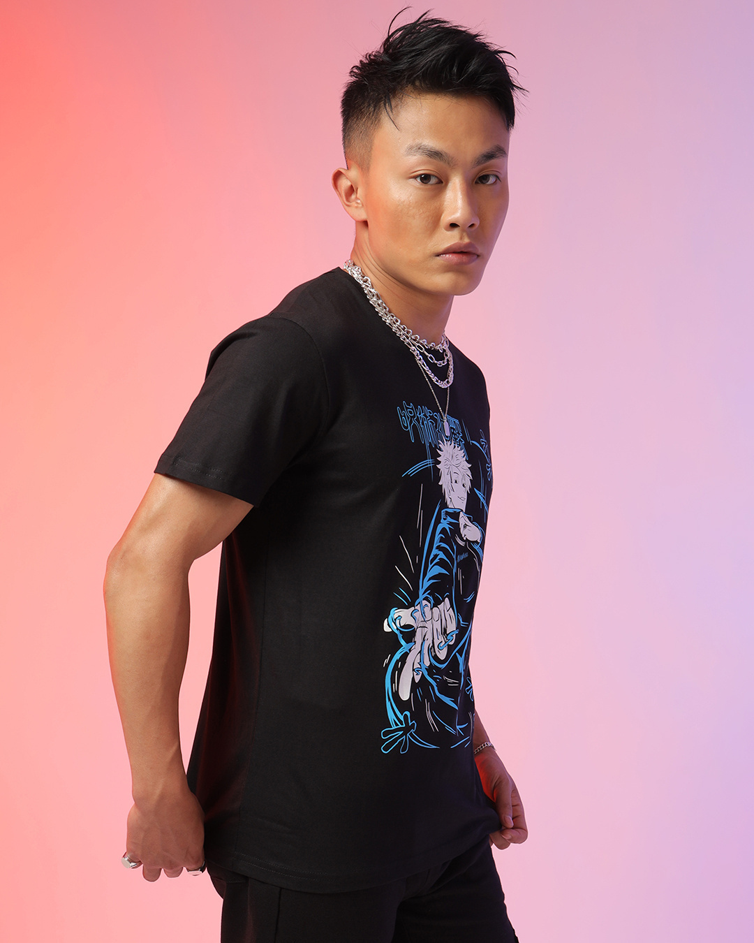 Shop Men's Black Jujutsu Master Graphic Printed T-shirt-Back