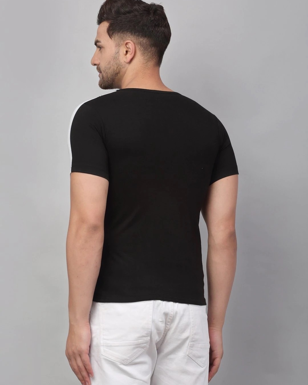 Shop Men's Black Jump Typography Slim Fit T-shirt-Back