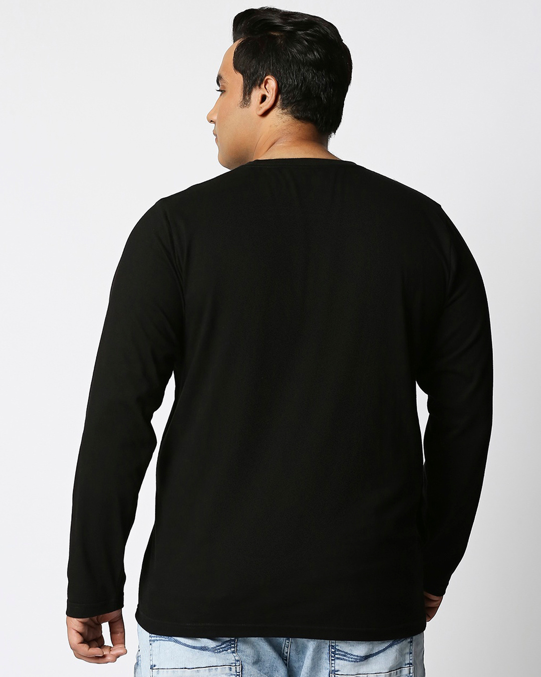 Shop Men's Black Keep Listening Typography Plus Size T-shirt-Back