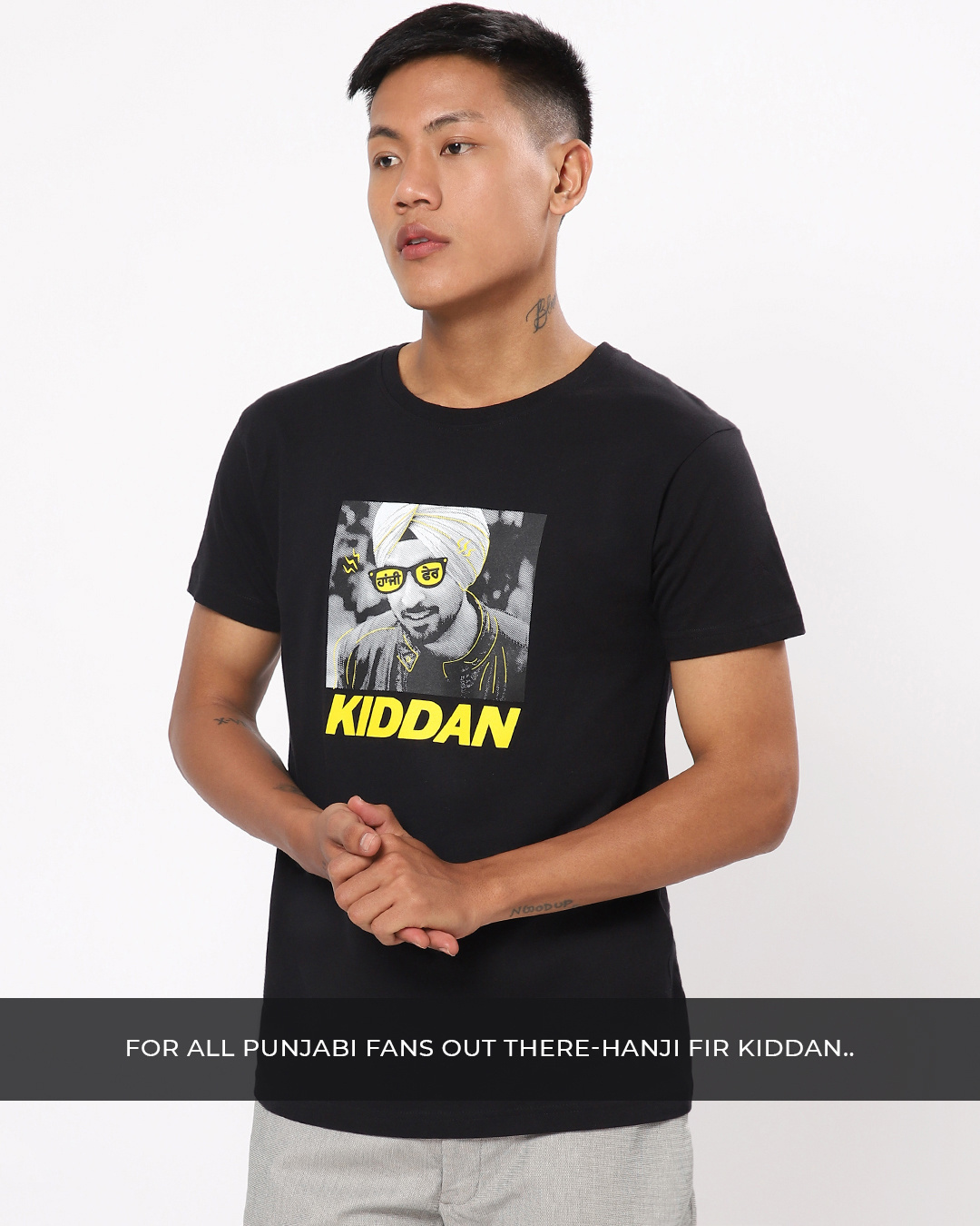 Shop Men's Black Kiddan Graphic Printed T-shirt-Back