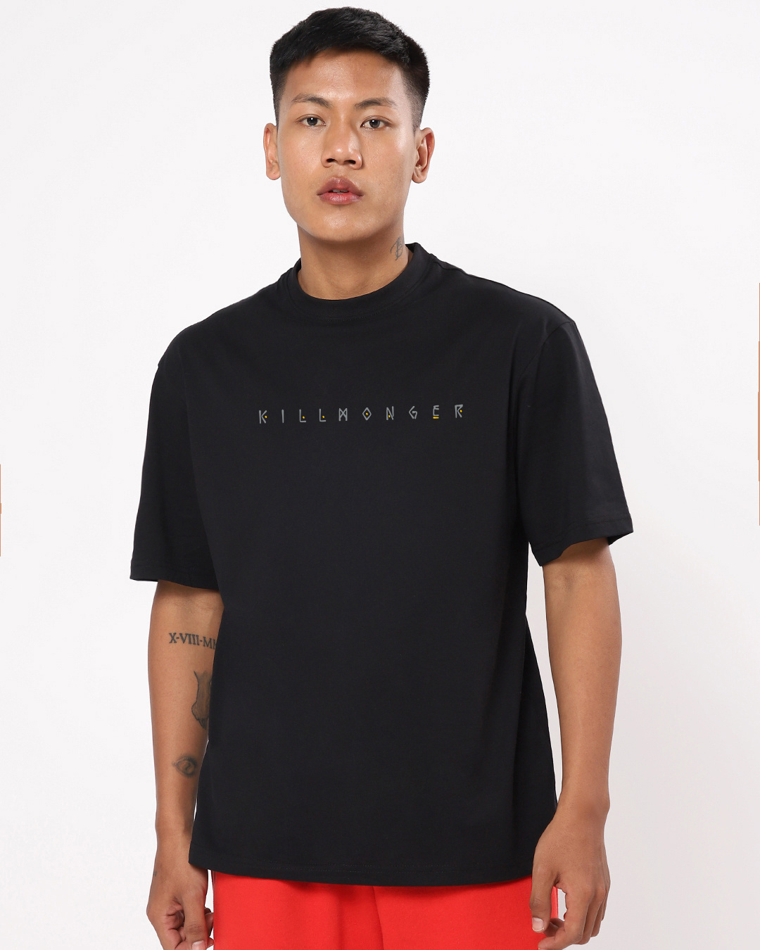 Shop Men's Black Killmonger Graphic Printed Oversized T-shirt-Back