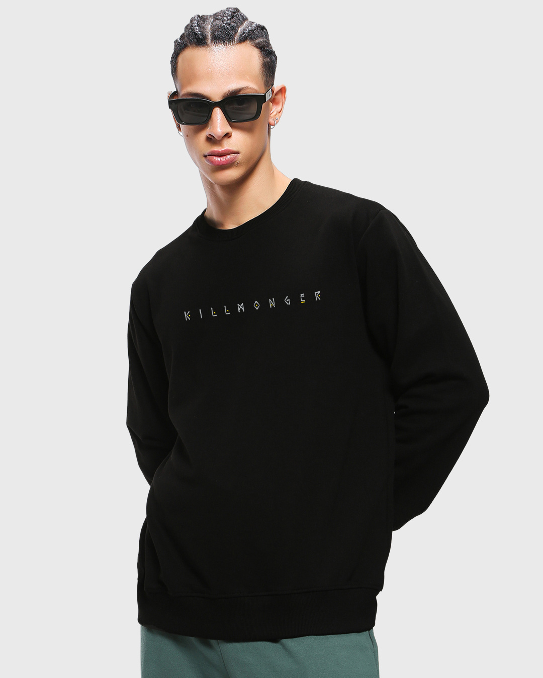 Shop Men's Black Killmonger Graphic Printed Sweatshirt-Back