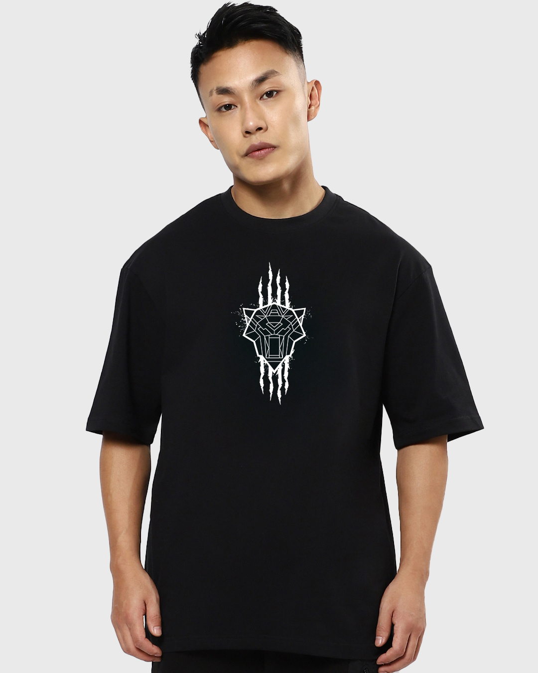 Shop Men's Black King Reborn Graphic Printed Oversized T-shirt-Back