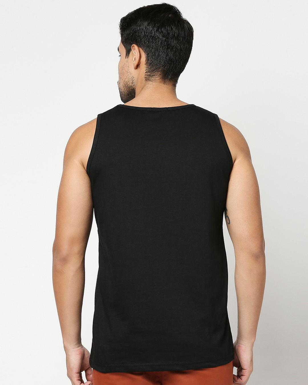 Shop Men's Black Little Lazy Typography Vest-Back