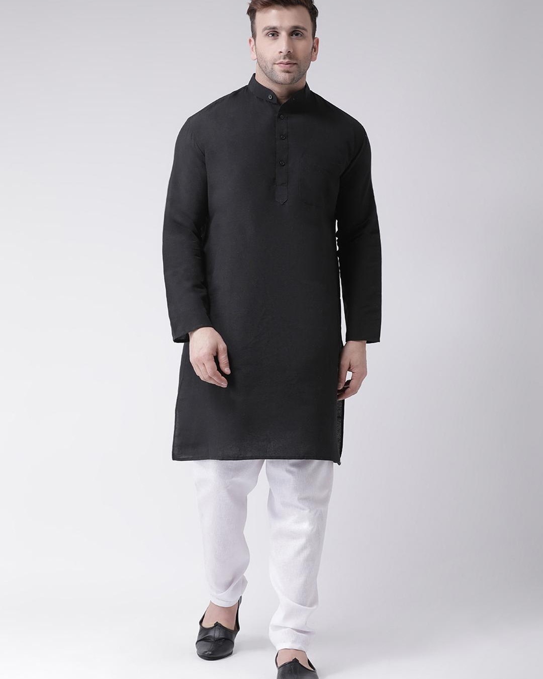 Buy Men's Black Long Kurta Online at Bewakoof