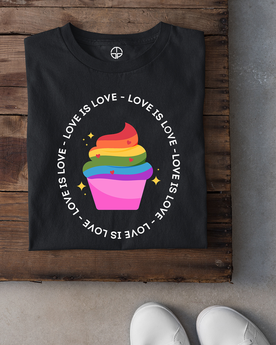 Shop Men's Black Love Is Love Graphic Printed T-shirt-Back