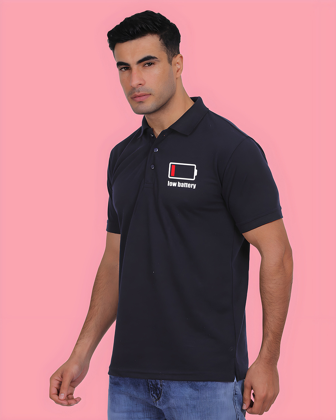 Shop Men's Black Low Battery Printed T-shirt-Back