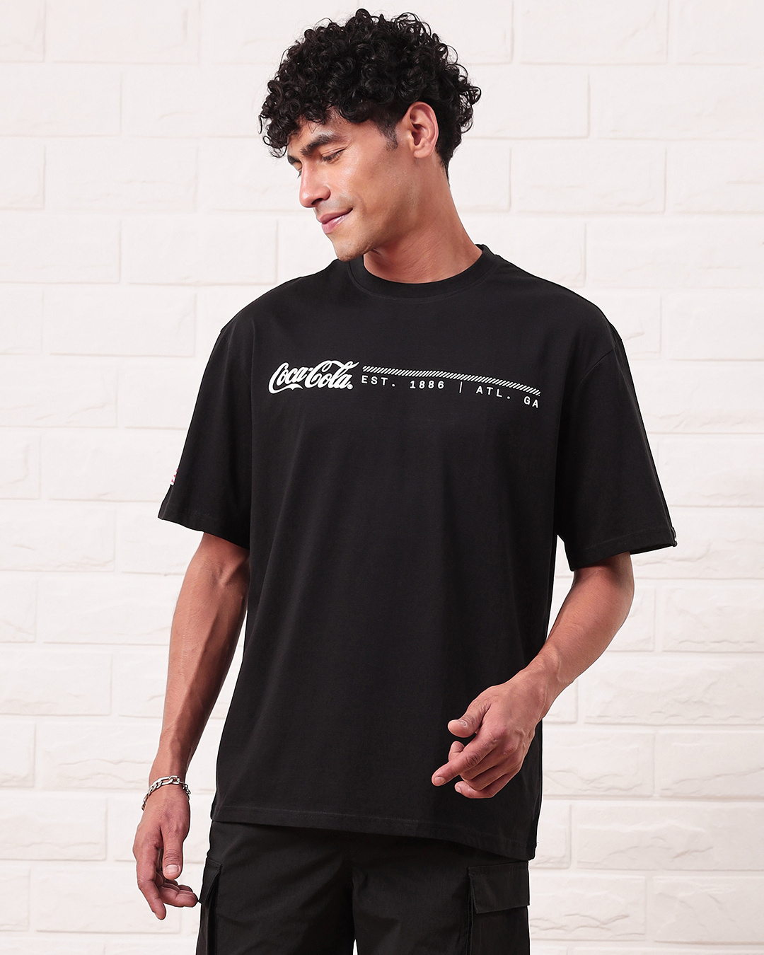 Shop Men's Black Magic In The Bottle Graphic Printed Oversized T-shirt-Back