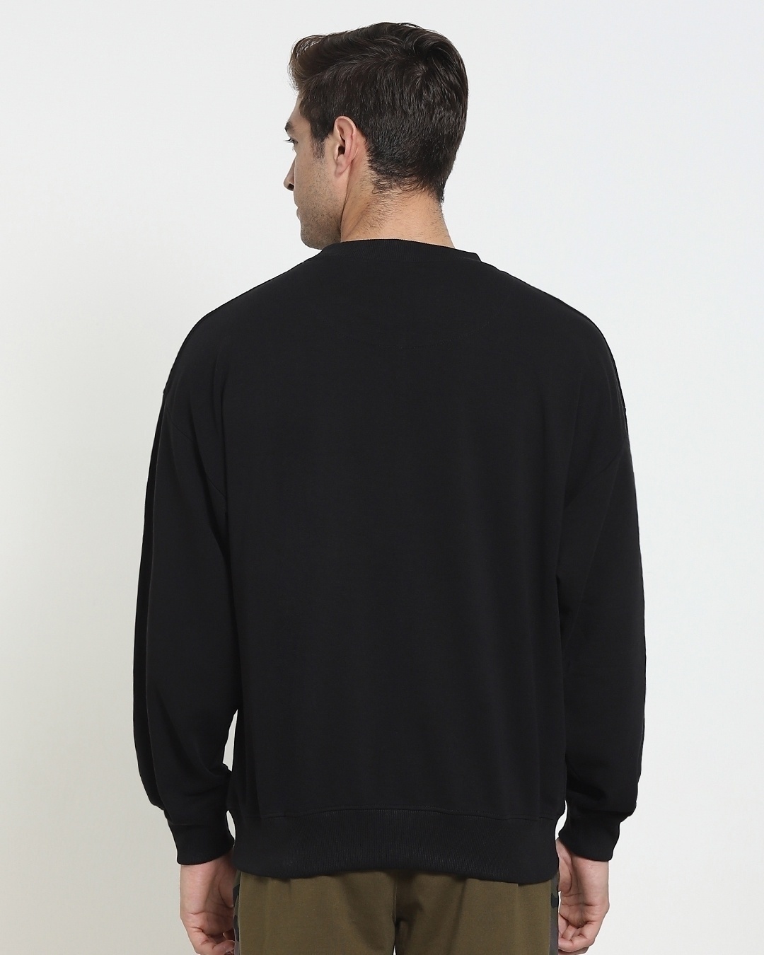 Shop Men's Black Martin Garrix Colorful Graphic Printed Oversized Sweatshirt-Back