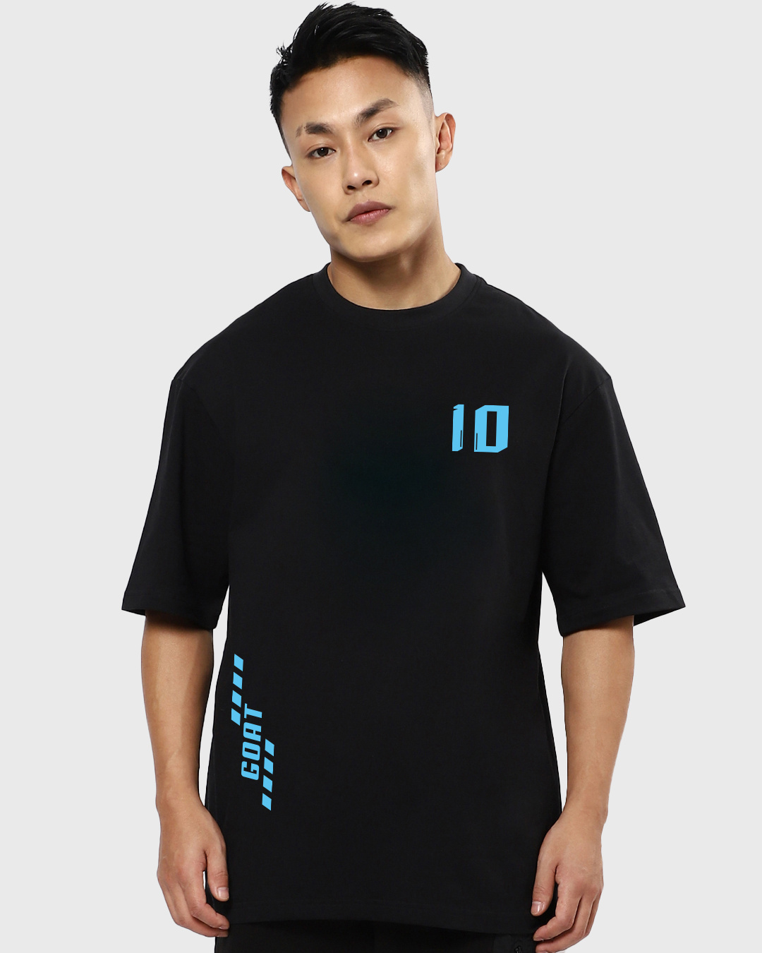 Shop Men's Black Messi 2.7 Graphic Printed Oversized T-shirt-Back