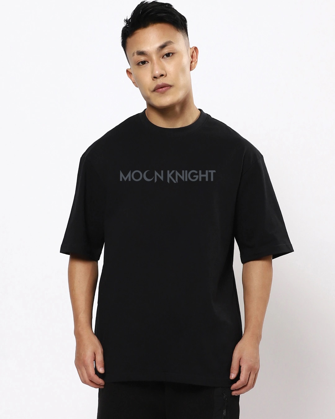 Shop Men's Black Moon Knight Graphic Printed Oversized T-shirt-Back