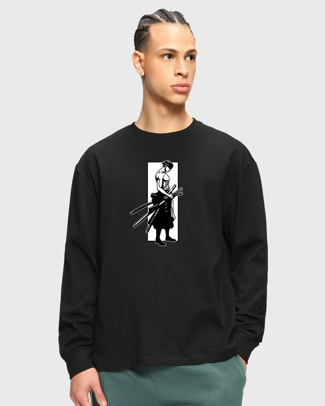 Shop Men's Black Moss Head Graphic Printed Oversized T-shirt-Back