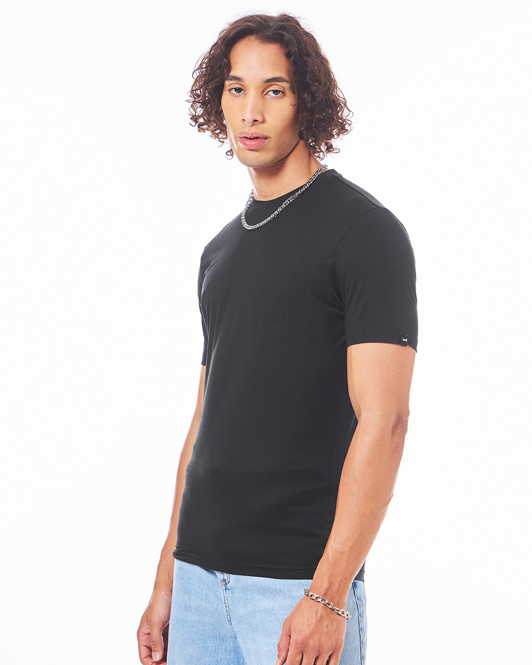 Shop Men's Black Muscle Fit T-shirt-Back