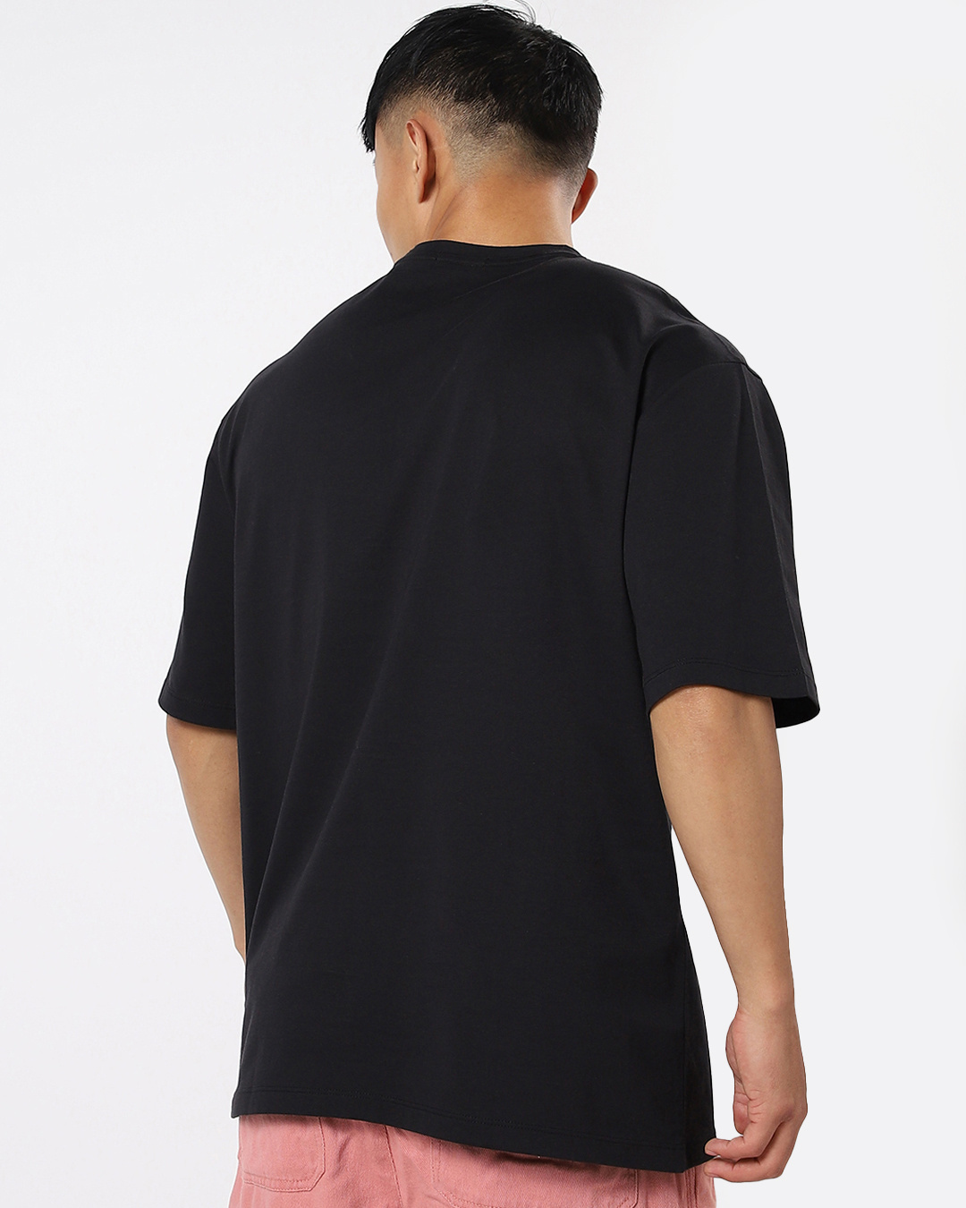 Shop Men's Black NASA Logo Printed Oversized T-shirt-Back