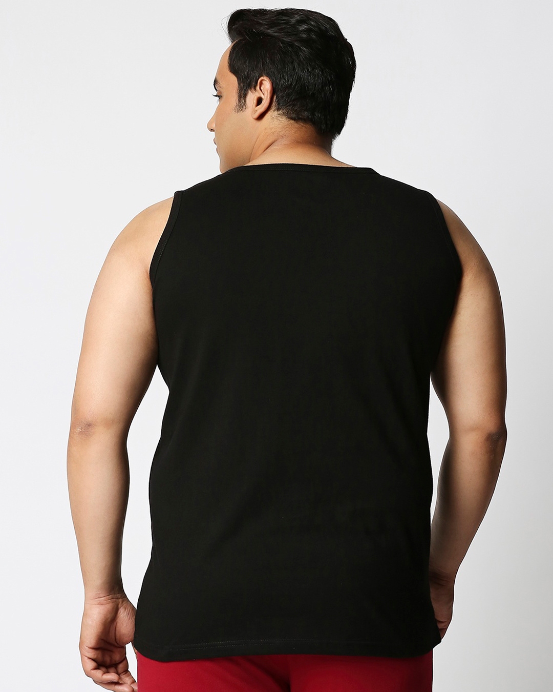 Shop Men's Black NASA Meatball Logo Typography Plus Size Vest-Back