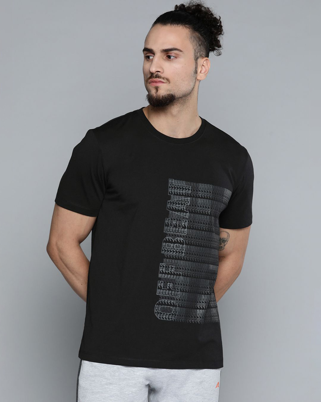 Buy Men's Black Off Beat Typography Slim Fit T-shirt for Men Black ...