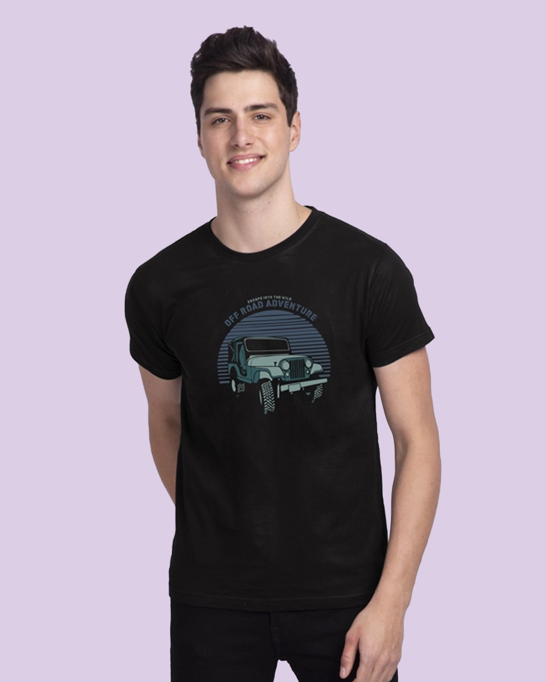 Buy Men's Black Off Road Adventure T-shirt Online at Bewakoof