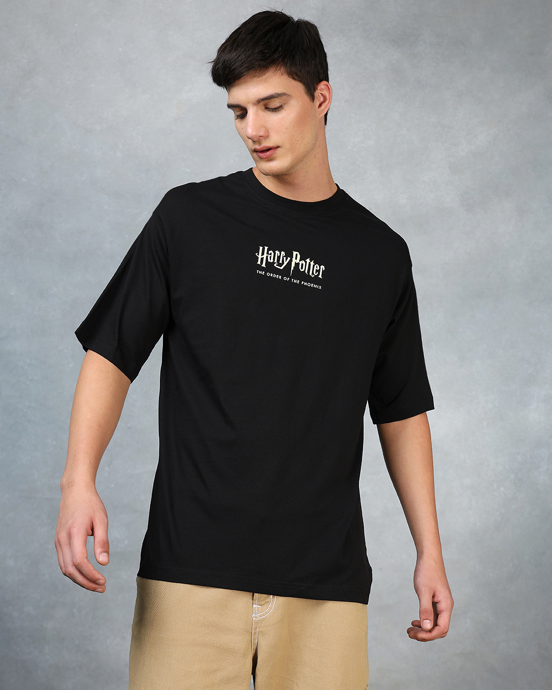Shop Men's Black Order Of The Phoenix Graphic Printed Oversized T-shirt-Back